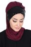 Olga - Plommon & Svart Praktisk Hijab