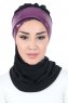 Olga - Svart & Fuchsia Praktisk Hijab