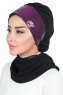 Olga - Svart & Fuchsia Praktisk Hijab