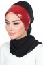 Olga - Svart & Röd Praktisk Hijab