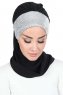Olga - Svart & Silver Praktisk Hijab
