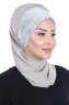 Olga - Taupe & Silver Praktisk Hijab
