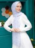 Pariza - Grå Mönstrad Hijab
