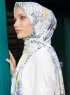 Pariza - Grå Blad Mönstrad Hijab