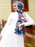 Pariza - Vit Mönstrad Hijab