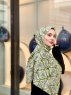 Parisha - Grön Mönstrad Bomull Hijab - Mirach