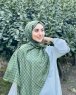 Qiana - Khaki Mönstrad Bomull Hijab