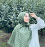 Qiana - Khaki Mönstrad Bomull Hijab