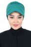 Sandra - Mörkgrön Bomull Turban - Ayse Turban
