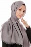 Selma - Mörkgrå Enfärgad Hijab - Gülsoy