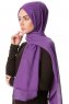 Selma - Mörklila Enfärgad Hijab - Gülsoy