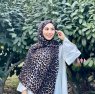 Shahnaz - Svart Leopard Mönstrad Bomull Hijab