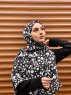 Sham - Svart Mönstrad Bomull Hijab - Mirach