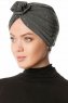 Shereen - Khaki Crepe Chiffon Turban - Sehr-i Sal