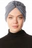 Shereen - Mörkgrå Crepe Chiffon Turban - Sehr-i Sal