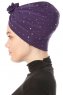 Shereen - Mörklila Crepe Chiffon Turban - Sehr-i Sal