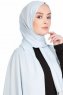 Sinem Ljusblå Chiffon Hijab Med Fransar 4A1404d
