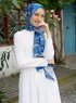 Yumna - Marinblå Mönstrad Hijab