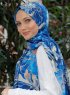Yumna - Marinblå Mönstrad Hijab