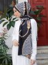 Yumna - Mörk Marinblå Mönstrad Hijab