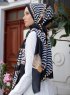 Yumna - Mörk Marinblå Mönstrad Hijab
