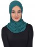 Sofia - Mörkgrön Praktisk Bumull Hijab