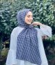 Soheila - Svart & Grå Mönstrad Bomull Hijab