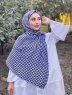 Soheila - Svart & Vit Mönstrad Bomull Hijab