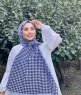 Soheila - Svart & Vit Mönstrad Bomull Hijab