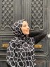 Sora - Svart Mönstrad Bomull Hijab - Mirach