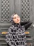 Sora - Svart Mönstrad Bomull Hijab - Mirach