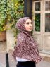 Suha - Brun Leopard Mönstrad Bomull Hijab
