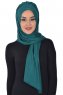 Tamara - Mörkgrön Praktisk Bumull Hijab