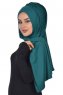 Tamara - Mörkgrön Praktisk Bumull Hijab