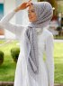 Tharaa - Silver Mönstrad Hijab - Sal Evi
