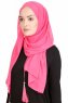 Vahide Fuchsia Crepe Chiffon Hijab 4A1840b