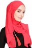 Vahide Hallonröd Crepe Chiffon Hijab 4A1841d