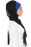 Vera - Blå & Svart Praktisk Chiffon Hijab