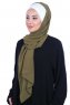 Vera - Creme & Khaki Praktisk Chiffon Hijab