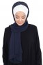 Vera - Creme & Marinblå Praktisk Chiffon Hijab