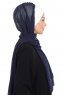Vera - Creme & Marinblå Praktisk Chiffon Hijab