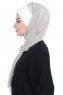 Vera - Creme & Taupe Praktisk Chiffon Hijab