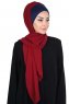 Vera - Marinblå & Bordeaux Praktisk Chiffon Hijab