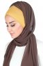 Vera - Senapsgul & Brun Praktisk Chiffon Hijab