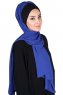 Vera - Svart & Blå Praktisk Chiffon Hijab