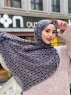 Wahida - Svart Mönstrad Bomull Hijab - Mirach