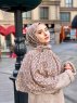 Wahida - Taupe Mönstrad Bomull Hijab - Mirach