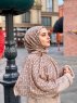 Wahida - Taupe Mönstrad Bomull Hijab - Mirach