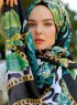Yamileth - Grön Mönstrad Hijab - Sal Evi