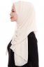 Yara - Ljus Beige Praktisk One Piece Crepe Hijab